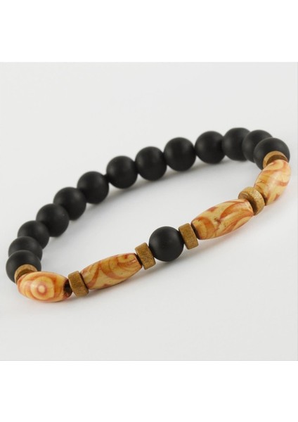 Onix Ahşap Trend Yeni Sezon Doğaltaşlı Bileklik