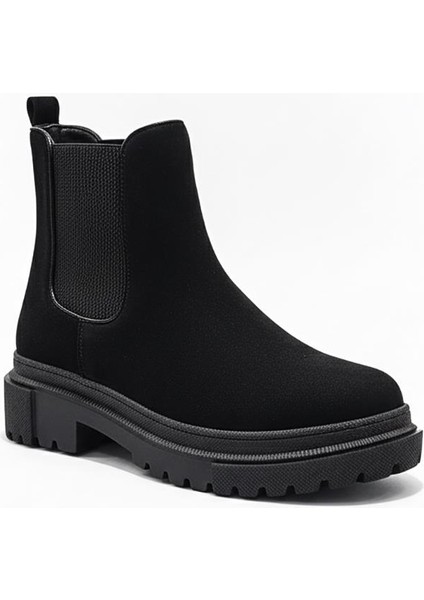 Siyah Süet Kadın Hakiki Deri Bot 074.615