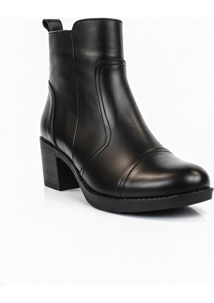 Siyah Kadın Hakiki Deri Topuklu Bot 617.5804