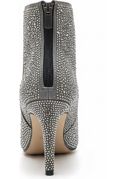 Platin Taşlı Kadın Topuklu Bot 240.46-3001 fırsatları