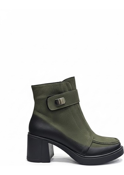 Yeşil Kadın Hakiki Deri Topuklu Bot 039.1101 fiyatları