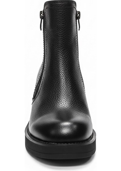 Siyah Kadın Hakiki Deri Topuklu Bot 074.602-1 fiyatları