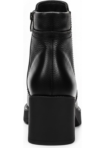 Siyah Kadın Hakiki Deri Topuklu Bot 074.602-1 modelleri
