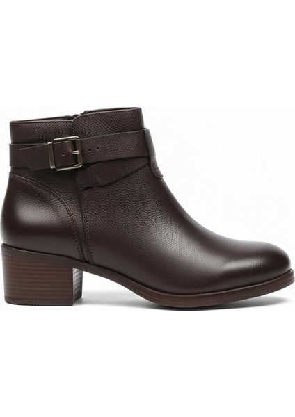 Kahverengi Kadın Hakiki Deri Topuklu Bot 451.03 fiyatları