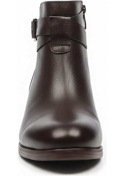 Kahverengi Kadın Hakiki Deri Topuklu Bot 451.03 modelleri