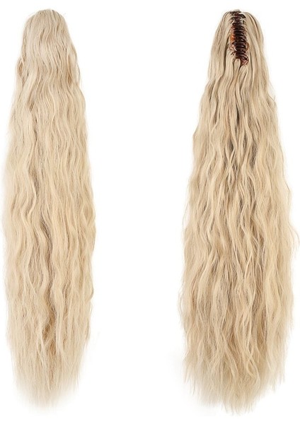 Tokalı Kabarık Dalgalı At Kuyruğu / Kumral Beyaz Platin Röfleli