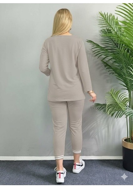 Kadın Uzun Kollu Ribana Detay Viskon Iki Iplik Ikili Takım modelleri