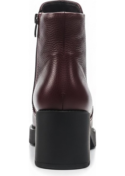 Bordo Kadın Hakiki Deri Topuklu Bot 074.602-1 modelleri