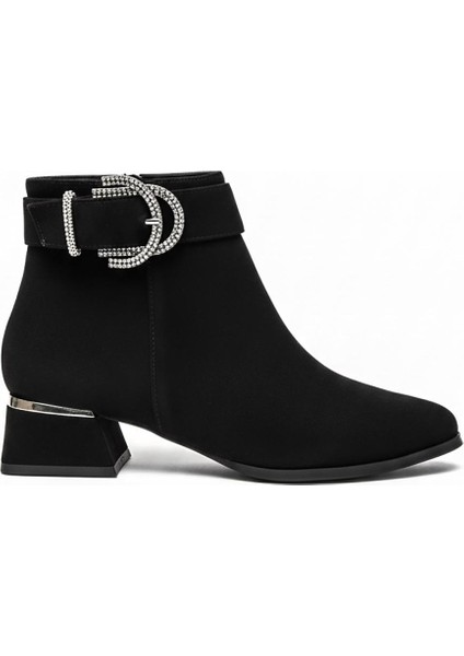 Siyah Süet Kadın Topuklu Bot 659.716