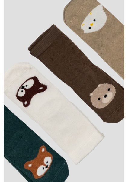 4 Çift Pamuklu Çocuk Soket Çorap fırsatları