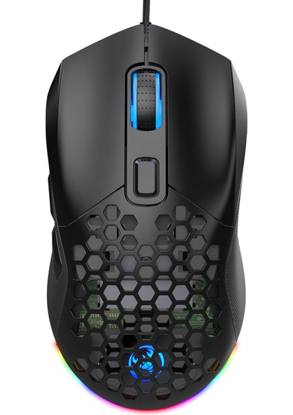 Değiştirilebilir Arka Kapaklı Kablolu Rgb Oyun Faresi - 7200 Dpı Ultra Hafif Tasarım, 7 Programlanabilir Düğme, Pc E-Spor Için Örgülü Kablo (Yurt Dışından)