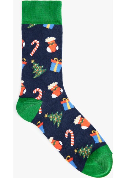 Yılbaşı Temalı Pamuklu Soket Çorap fiyatları