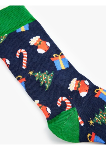Yılbaşı Temalı Pamuklu Soket Çorap modelleri