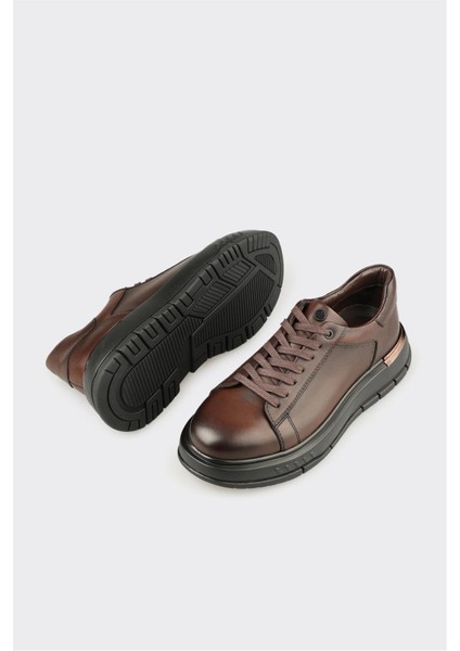 Kahve Deri Erkek Günlük Ayakkabı modelleri