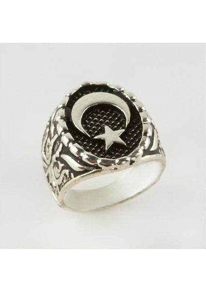 Xmpdby Ay Yıldız Figürlü Metal Erkek Yüzük-Gümüş Rengi fiyatları