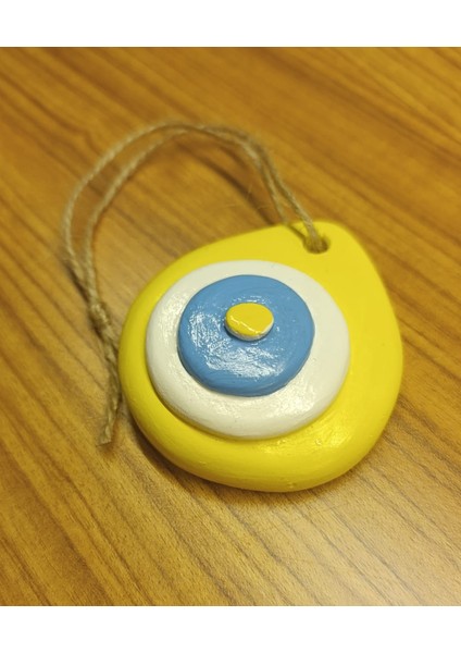 El Yapımı Sarı Nazar Boncuğu-Dekoratif Nazar Boncuğu Askılı – El Yapımı Nazar Süsü - Pozitif Enerji Nazar Boncuğu fırsatları