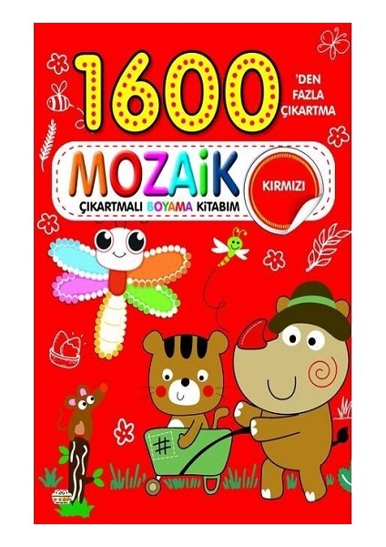 1600 Mozaik Çıkartmalı Boyama Kitabım Kırmızı
