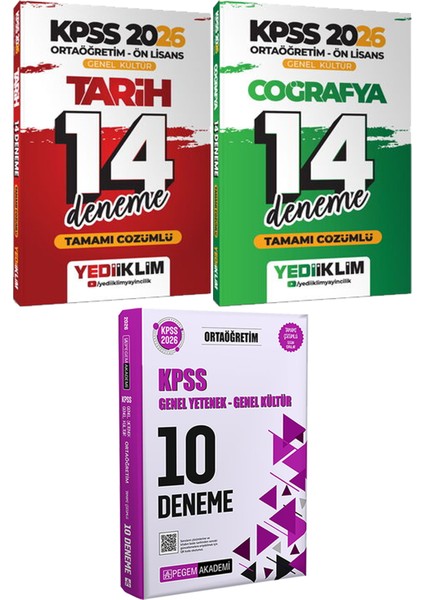 Kpss 2026 Ortaöğretim Ön Lisans Tarih Coğrafya 14 Deneme - 2026 Kpss Ortaöğretim Çözümlü 10 Deneme