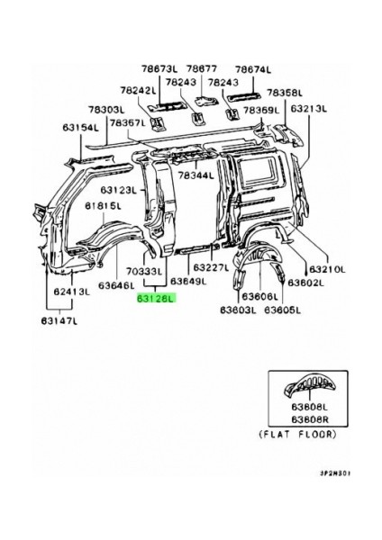 Mitsubishi L300 Mandal Sürgülü Cam Oem No (MB416320)