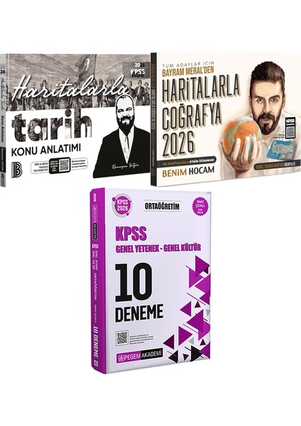 2026 Tüm Adaylar Için Haritalarla Tarih Haritalarla Coğrafya - 2026 Kpss Ortaöğretim Çözümlü 10 Deneme