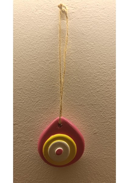 El Yapımı Pembe Nazar Boncuğu-Dekoratif Nazar Boncuğu Askılı – El Yapımı Nazar Süsü - Pozitif Enerji Nazar Boncuğu