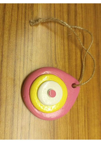 El Yapımı Pembe Nazar Boncuğu-Dekoratif Nazar Boncuğu Askılı – El Yapımı Nazar Süsü - Pozitif Enerji Nazar Boncuğu fırsatları