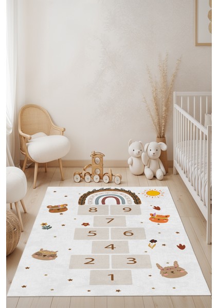 Yeni Desen Yıkanabilir Kaymaz Tabanlı Bohem Tarz Dijital Baskı Salon Halısı, Yumuşak Dokulu Lüks Halı Modeli ve 40 x 60 Gri Renk Dikdörtgen Halı