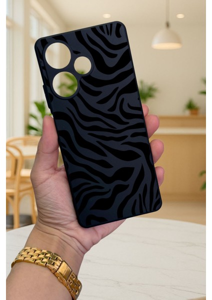Infinix Hot 30 - Zebra Desenli Silikon Darbe Emici Klasik Korumalı Rubber Kılıf