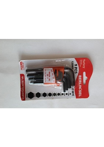 Berlin Sel 9 Parça Düz Alyan Seti Siyah Allen Takımı