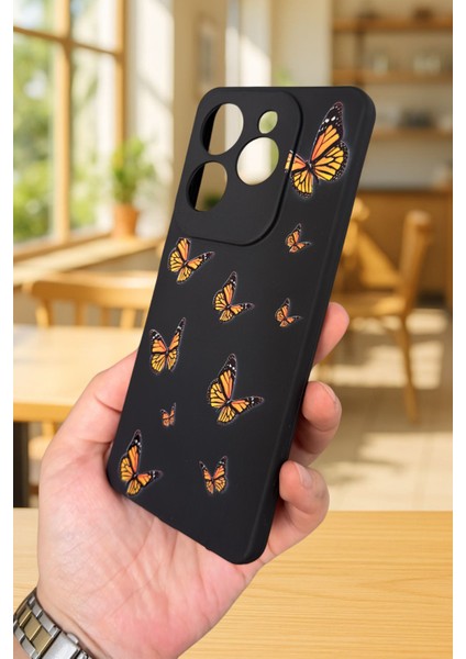 Infinix Hot 40 Uyumlu Turuncu Kelebek Desenli Silikon Darbe Emici Klasik Korumalı Rubber Kılıf fırsatları