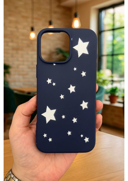 iPhone 14 Plus ve 15 Plus -Mini Yıldız Desenli Silikon Darbe Emici Klasik Korumalı Rubber Kılıf fiyatları