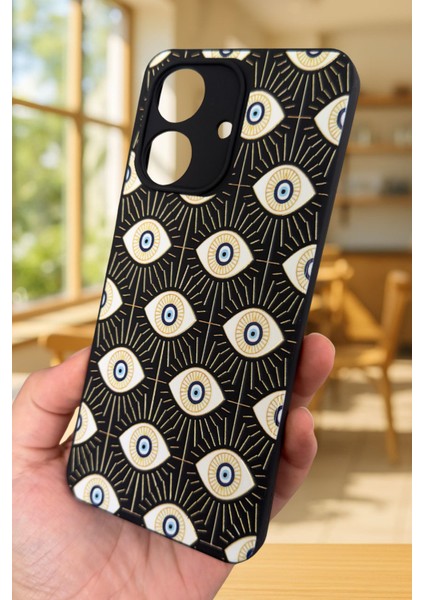Realme Note 60 Uyumlu Evıl Eye Desenli Silikon Darbe Emici Klasik Korumalı Rubber Kılıf modelleri