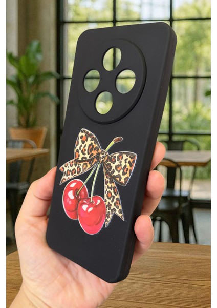 Redmi 14C Uyumlu Kiraz Leopar Fiyonk Desenli Silikon Darbe Emici Klasik Korumalı Rubber Kılıf fırsatları
