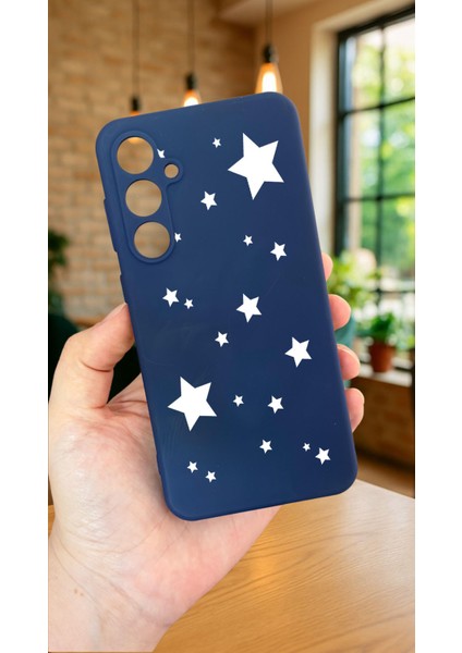 Samsung Galaxy S24FE - Mini Yıldız Desenli Silikon Darbe Emici Klasik Korumalı Rubber Kılıf