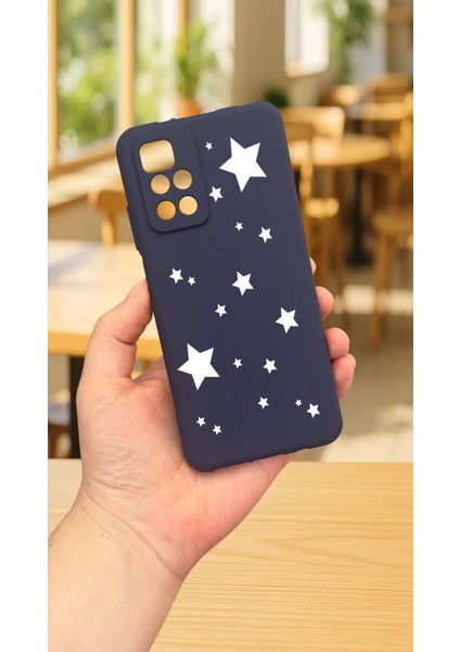 Xiaomi Redmi 10 2022 Mini Yıldız Desenli Silikon Darbe Emici Klasik Korumalı Rubber Kılıf
