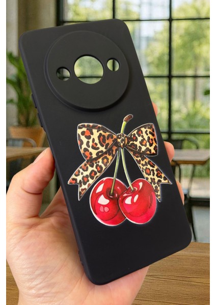 Xiaomi Redmi A3 Uyumlu Kiraz Leopar Fiyonk Desenli Silikon Darbe Emici Klasik Rubber Kılıf fırsatları