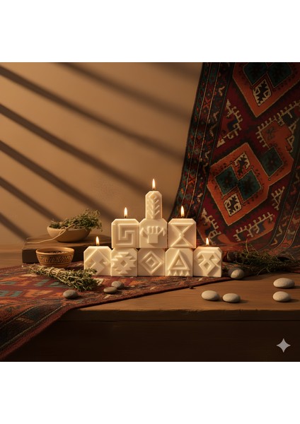 Anadolu Kilim Motifleri Mum Serisi
