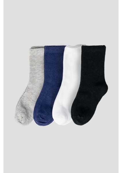 4 Çift Pamuklu Çocuk Soket Çorap
