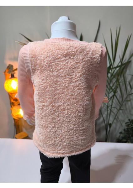 kışlık Fuzzy/peluş Gövdeli Fitilli Kollu Süveter Görünümlü Kız Çocuk Sweat Bluz fırsatları