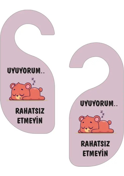 Uyuyorum Rahatsız Etmeyin Ayıcık Kapı Askısı Kapı Uyarı Levhası modelleri