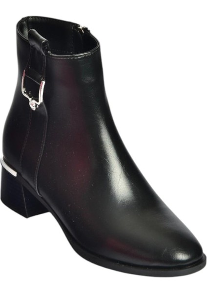 V518978809 Siyah Alçak Topuklu Kadın Bot