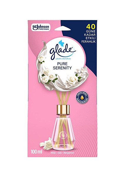 3 Adet Glade Çubuklu Oda Kokusu Pure Serenity Misk Gül Bergamot