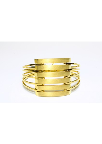 14 Ayar Altın 6 Sıralı Kaburga Kelepçe Bilezik 21.90 gr