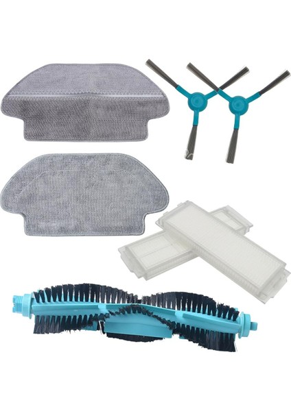 Viomi Uyumlu V2, V2 Pro, V3, Se, Mijia Robot Süpürge 7’li Yedek Parça Seti Fırça Mop Filtre