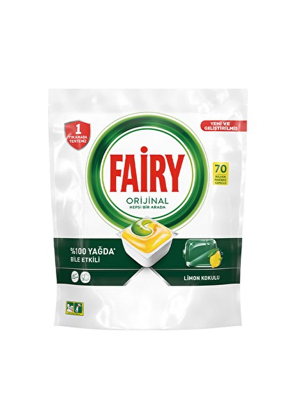 3 Adet Fairy 70'li Bulaşık Makinası Tableti Hepsi Bir Arada