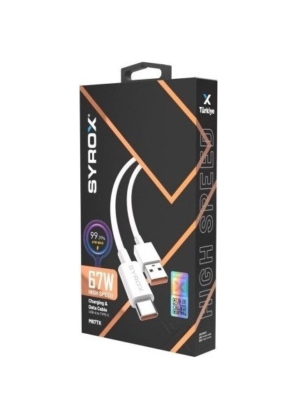 67W Kablo Type-C To Type-C Hızlı Şarj & Data Kablosu 1mt Şarj Pd/qc 67W Type-C Şarj Kablosu Uyumlu Samsung Huawei Iphone 15 Pro Max Uyumlu Şarj Kablosu Hızlı indirimleri