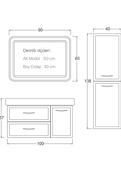 Truva Boy Dolabı modelleri