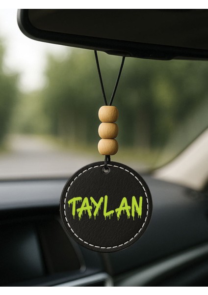 Kişiye Özel Isim Yazılı 1.sınıf Deri Oto Aksesuar Dikiz Aynası Süsü Siyah - Nightmare