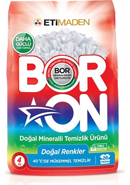 3 Adet Boron Toz Deterjan Renkliler 4 kg