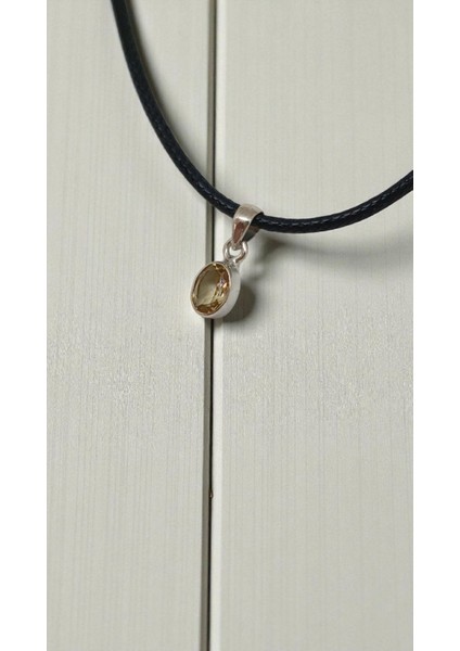 Doğal Sitirin Taşlı 925 Ayar Gümüş Kolye | 1,5 cm Zarif El Işçiliği Takı